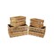 Contemporary Home Living Set of 4 Brown Storage Crates with Cut Out Handles 20.75"